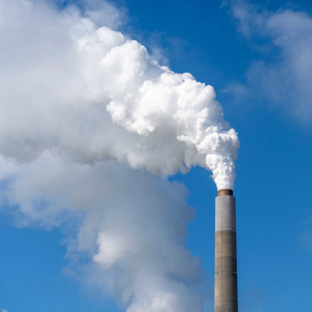 Discharge from a coal fired power plant